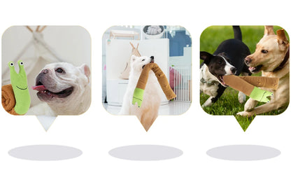 Dog Squeak Toys Pet Sniffing Plush Snails Toys Tibetan Food Molar Puzzle Dog Toys For Grinding Teeth Food Olfactory Training