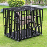 XXL Large Heavy Duty Dog Crate Strong Pet Cage Tear Resistant Square Tube Metal Kennel Playpen with Lockable Wheels and Tray shimendi Sécurité et Confort pour Chien chat| Shimendi