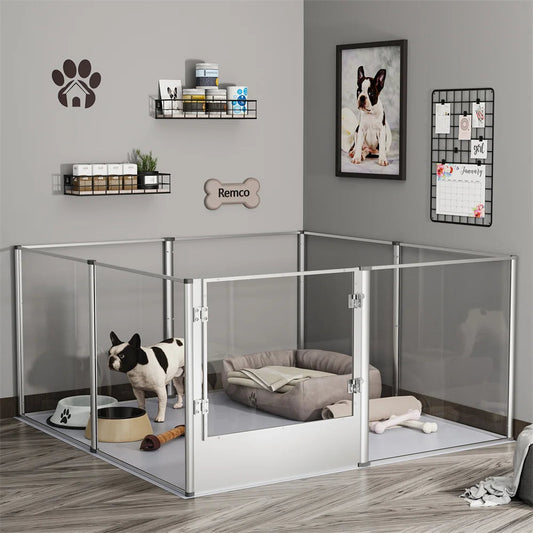 Extra Large Dog Playpen Acrylic Enclosure Pet Animal Bunny Ferrets Dog Fence Cage Pet Whelping Box with Waterproof Fertility Pad shimendi Sécurité et Confort pour Chien chat| Shimendi