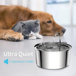 Stainless Steel Pet Water Feeder Cat Automatic Water Fountain USB Electric Mute for Cat Dog Filter Fountain Smart Drinking Bowl - shimendi