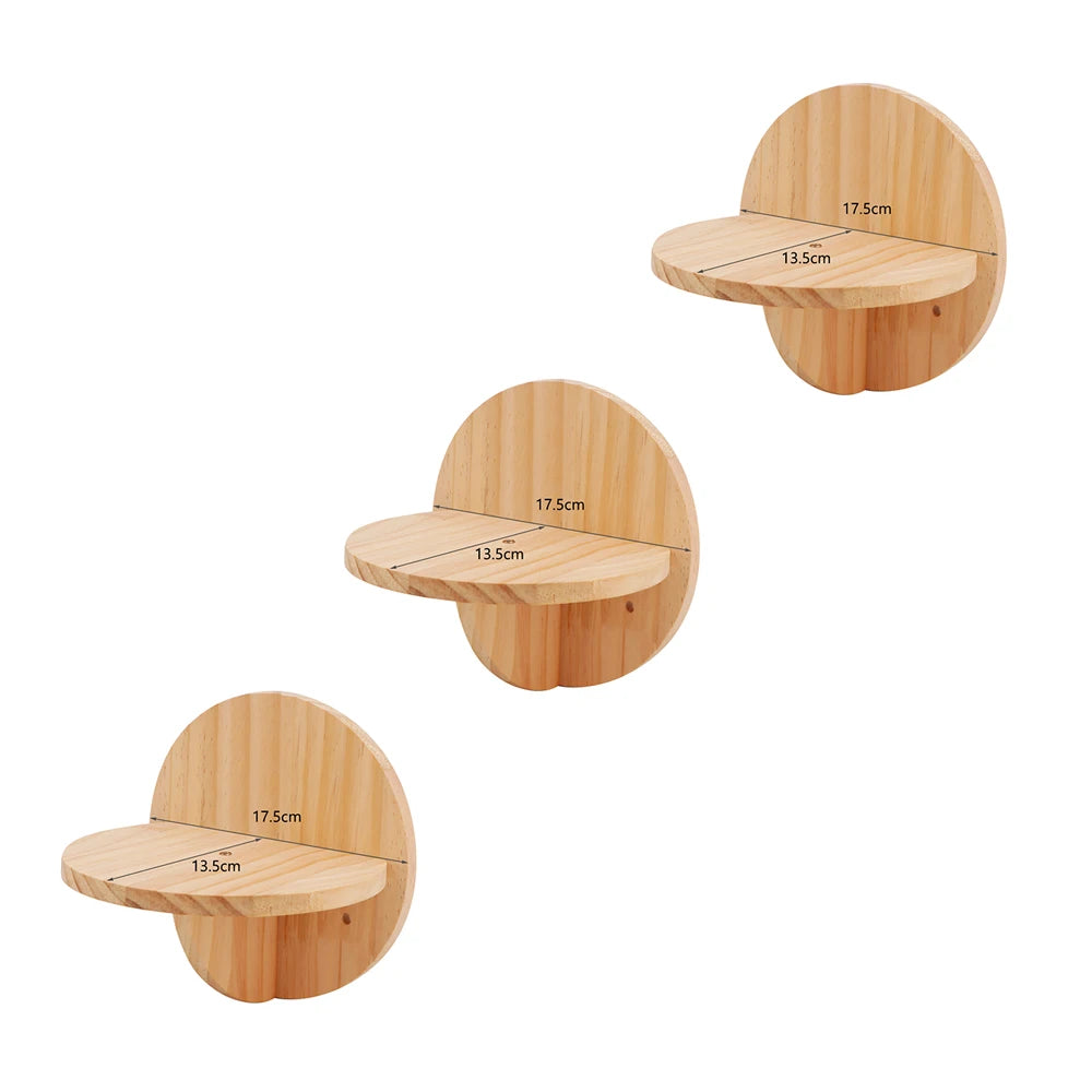 Cat Wall Hiding House Hammock Climbing Shelves Moon Perches Bed Ladder Solid Wood Steps For Activity Indoor Cats Wall Furniture