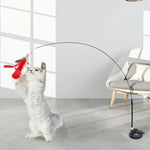 Interactive Cat Toy Handfree Cat Stick Toy Suction Cup Teaser Toy for Kitten Playing Chase Exercise Teaser Wand Cat Accesorios - shimendi