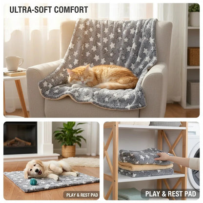 12 Color Dog Bed Mat Portable Pet Sleeping Bed Plush Blanket Washable Cat Bed Sofa Home Travel Comfort Warm Soft Flannel Blanket