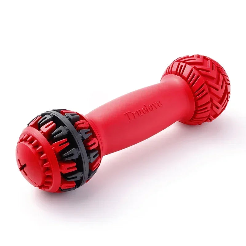 Truelove Pet Super Durable Leak-proof Treat Dispenser Dog Toy Dumbbell Slow Feeder IQ Training Playing Teething Dog TLT2606