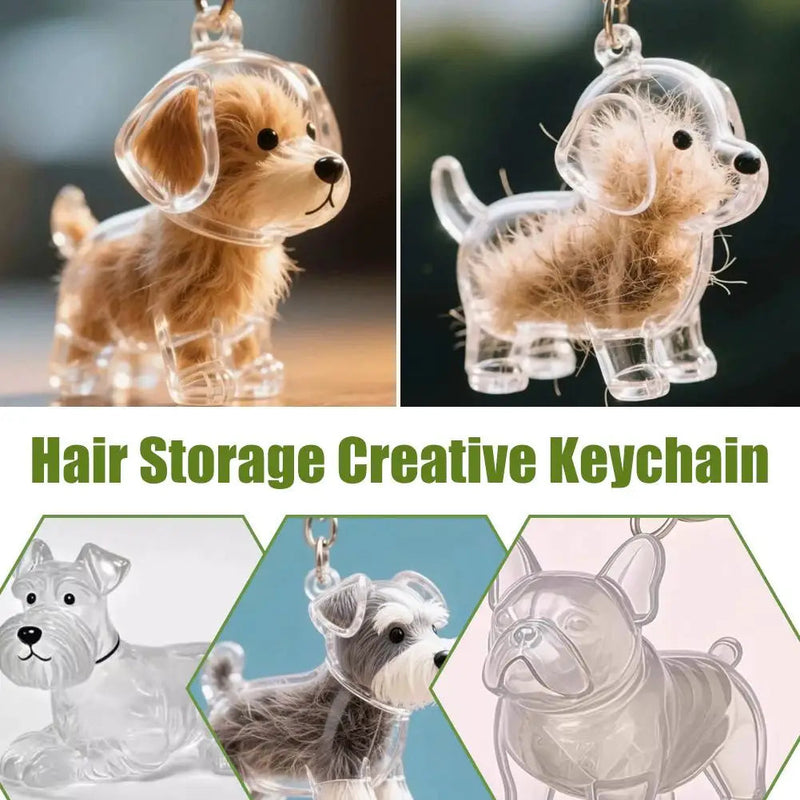 Clear Pet Hair Keychain Cute Dog Fur Keepsake Holder Creative Transparent Pet Hair Memorial Collection Pendant For Dog/Cat shimendi Sécurité et Confort pour Chien chat| Shimendi