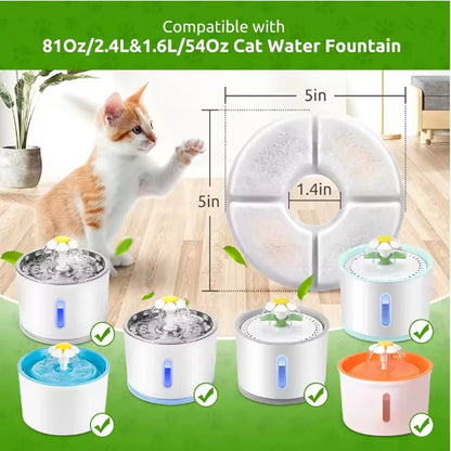 Replacement Filters for Cat Water Fountain Activated Carbon Replacement Filters Pet Cat Water Dispenser Filters Accessorie