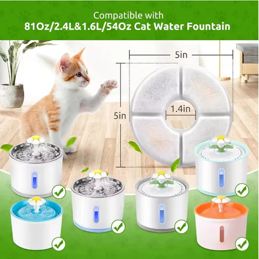 Replacement Filters for Cat Water Fountain Activated Carbon Replacement Filters Pet Cat Water Dispenser Filters Accessorie