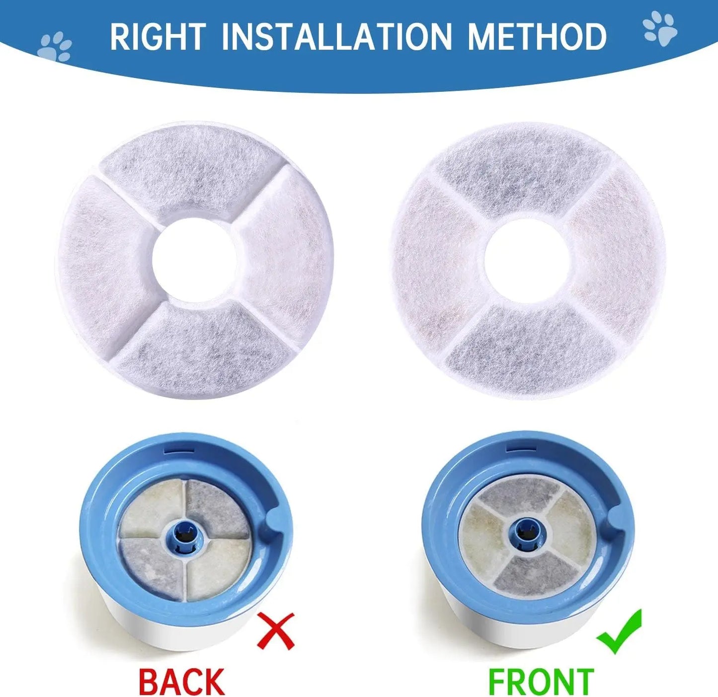 Replacement Filters for Cat Water Fountain Activated Carbon Replacement Filters Pet Cat Water Dispenser Filters Accessorie
