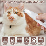 New Dog Paw Trimmer with LED Light Fully Waterproof Pet Hair Trimmer with LED Display Dog Clippers for Grooming 18mm Widen Blade - shimendi