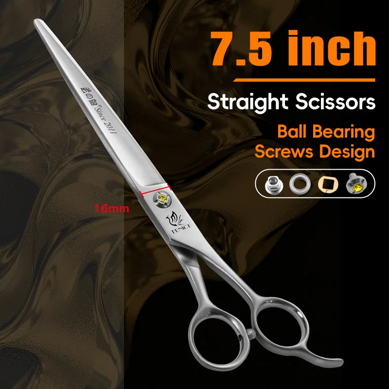 Fenice High-grade JP440C Alloy Steel 7.0/7.5 inch Pet Grooming Scissors Dog Hair Cutting Shears Tool for Pet Groomer Beautician