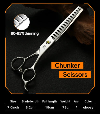 Fenice High-grade JP440C Alloy Steel 7.0/7.5 inch Pet Grooming Scissors Dog Hair Cutting Shears Tool for Pet Groomer Beautician