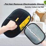 2 in 1 Pet Hair Removal Mitts for Cats Dogs Electrostatic Grooming Glove Reusable Washable with Lint Roller Brush Safe Non Toxic - shimendi