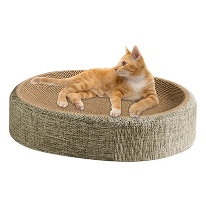 2in1 Cat Scratching Board Protect Furniture Grinding Claw Toys Oval Sisal weaving Wear-resistant Cat Nest Cat Accessories