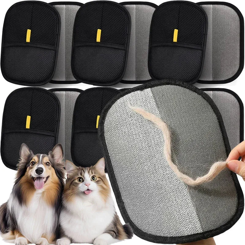 Pet Hair Remover Brush Kitten Hair Remover Gloves Deshedding Brush Glove for Dog Cat Double-Sided Fur Hair Cleaning for Carpet shimendi Sécurité et Confort pour Chien chat| Shimendi