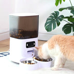 5L Double Bowls Smart Automatic Cat Feeder With Camera Cat Dry Food Video Dispenser Pet Smart Voice Recorder Auto Feeder For Dog - shimendi