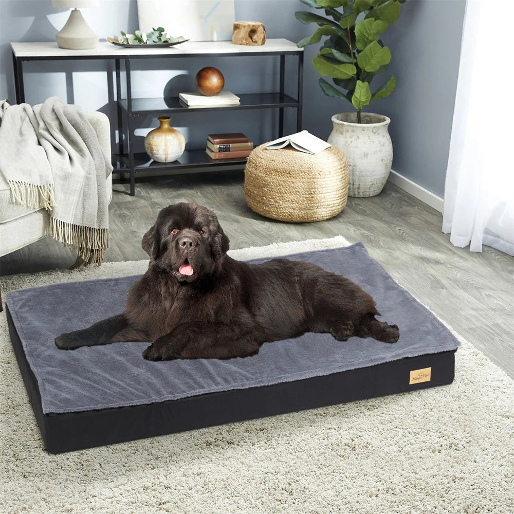 Large Orthopaedic Dog Bed Waterproof Cushion Pet Mattress 2 In 1 Pet Dog Crate Bed with Removable Washable Cover Indoor Outdoor