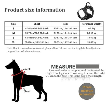 Adjustable Nylon Dog Harness Vest Reflective Soft Breathable No Pull Dog Harness Pet Harness Leash For Small Medium Large Dogs