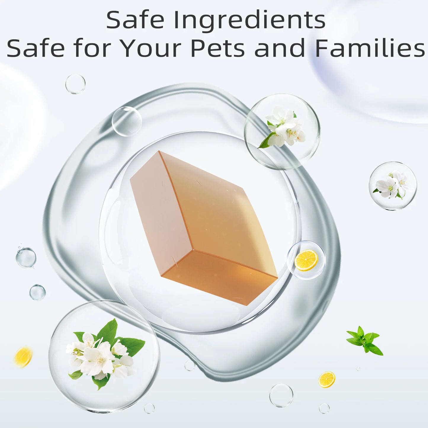 N50 Cat Litter Deodorizer Blocks - Strong Odor Eliminator, Long-Lasting Freshness, Refillable Cubes for Litter Box Odor Control