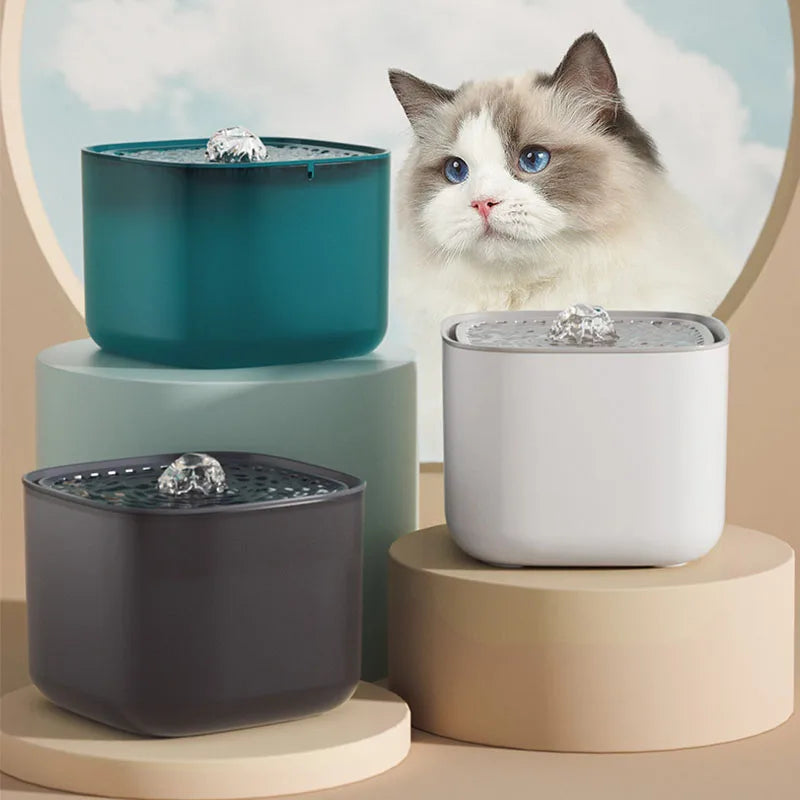 101oz/3L Pet Water Fountain Automatic Induction Circulating Filtering Cat Water Drinker USB Electric Mute Cats Water Dispenser - shimendi