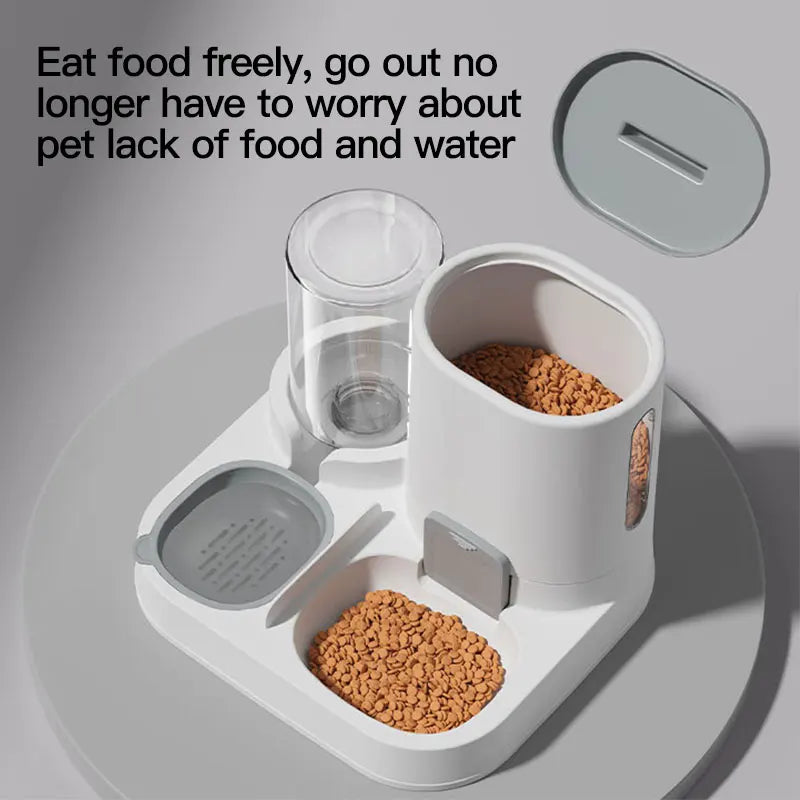 1-Pack Automatic Gravity-Fed Cat Water Dispenser & Feeder - Spill-Proof Large Capacity One-Piece Design,