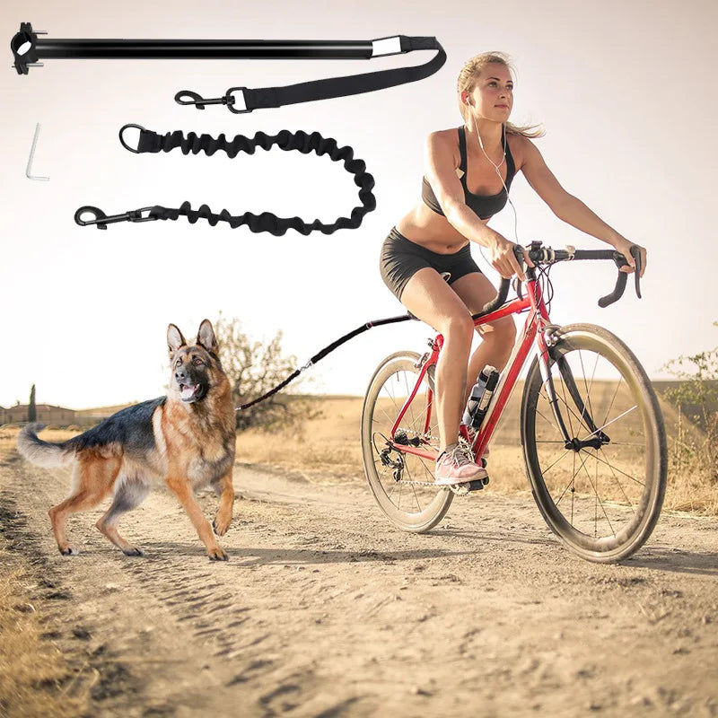 Bicycle Walking Dog Leash, Dog Leash, Removable Elastic Dog Bicycle Leash, Metal Leash, Cycling Liugo - shimendi