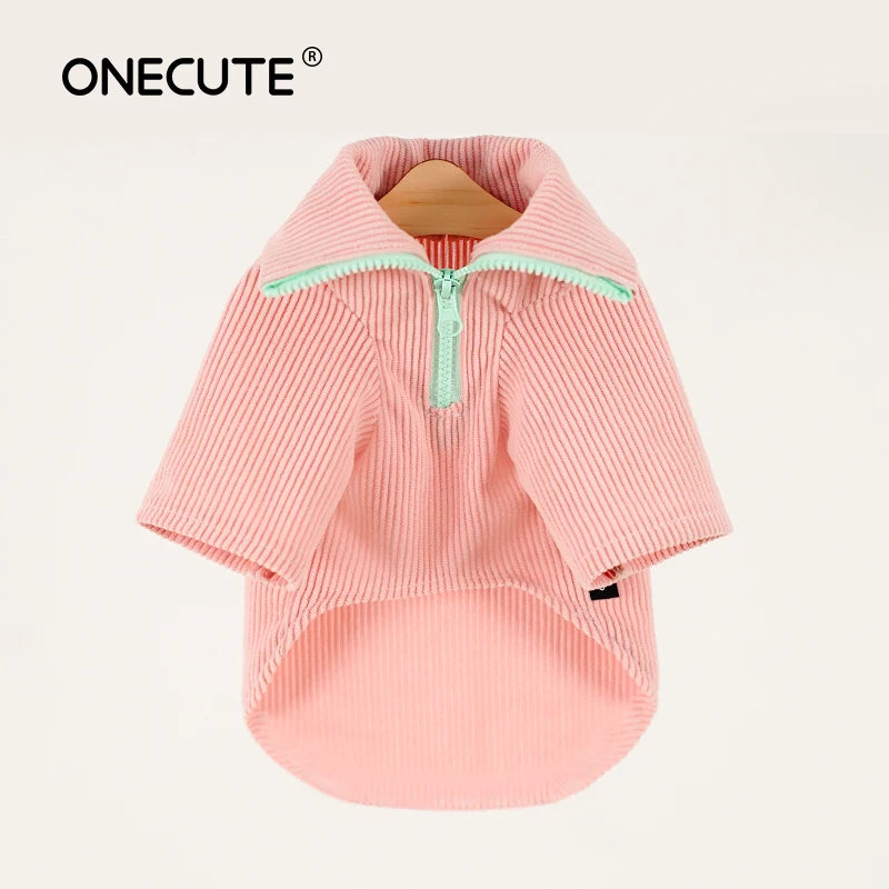 Pet Two-legged Zipper Shirt Small And Medium-sized Dog Autumn Winter Warm Windproof Fashion Costumes Puppy Cotton Clothes