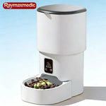 Raymax 4L WIFI Button Automatic Cat Feeder Intelligent Cat and Dog Pet Feeder Smart Pet Cat Food Dispenser Pet Feeder(No 5V 1A) - shimendi