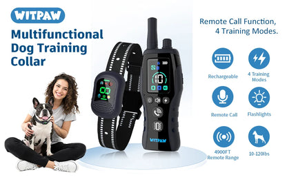 Dog Shock Collar4900Ft Dog Training Collar for 5-120lbs Small Medium Large Dog Rechargeable Waterproof Beep Vibration Safe Shock