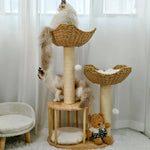 3-Tier Cat Tree Padded Plush Napping Perches Kitten Condo Sisal Rope Scratching Posts and Hanging Toy Tower for Indoor Kitties - shimendi