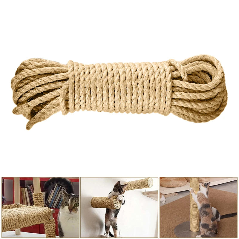 Natural Sisal Rope for Cat Tree DIY Scratching Post Toy Climbing Frame Replacement Kitten Claw Scratch Furniture Handmade Ropes