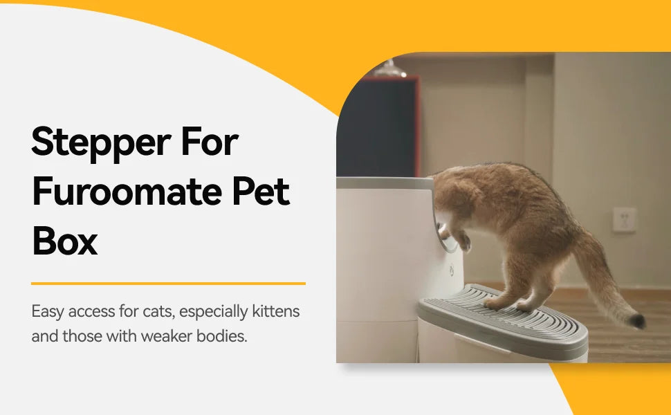 3-in-1 Cat Stepper for Self-Cleaning Litter Box, Trapping Litter & Storage Tray with Non-Slip Ramp for furoomate