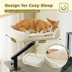Cat Desk Bed, 360° Rotatable Cat Bed Stand for Indoor Cats, Adjustable Cat Basket, Cats Hammock for Table, Soft Cat Bed for Desk - shimendi