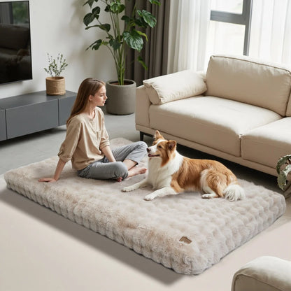 Ultra Plush Dog Bed Soft Pet Cushion Large Dog Crate Puppy Mattress Washable Mat