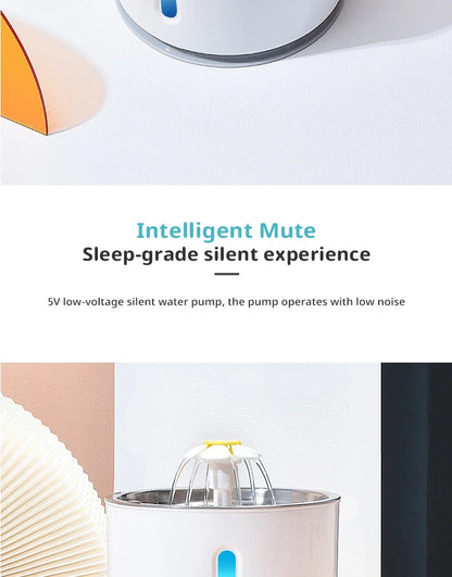 New 3.2L Stainless Steel Cat Water Fountain, USB Auto Smart Pet Drinking Fountain with Visual Water Window, Silent Pump for Cats