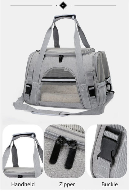 Pet Carrier Bag Foldable Small Dog Cat Carrying Out Bags Expansion Pet Travel Bag Mesh Breathable Expansion Crossbody Handbag