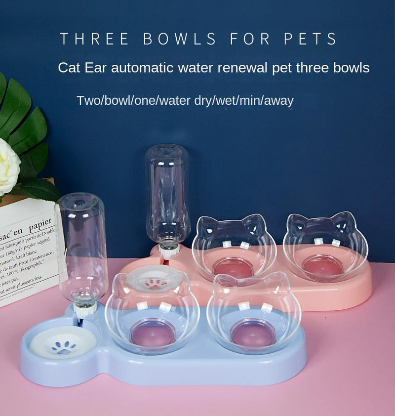 Pet SuppliesElevated Bowls for Cats and DogsDurable Double Cat and Dog Bowl FeedersElevated Cat Feeding and Drinking Supplies - shimendi