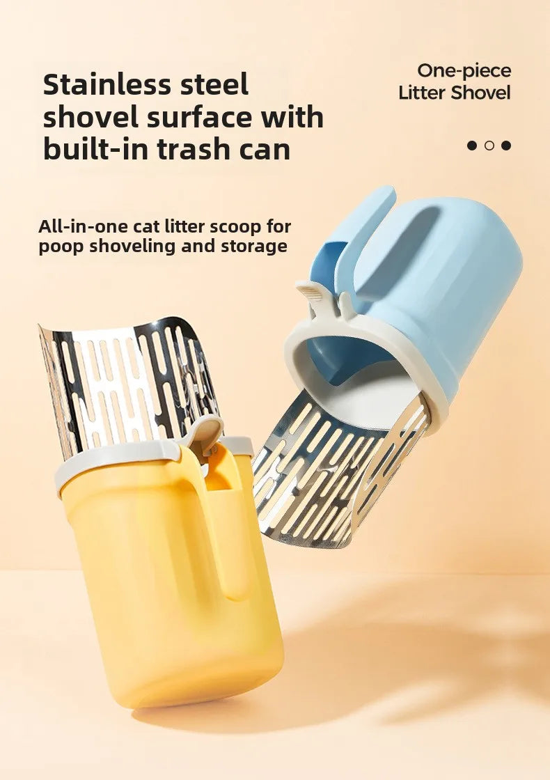 New Cat Litter Shovel Scoop with Refill Bag for Pet Filter Clean Toilet Garbage Picker Cat Supplies Cat Litter Box Self Cleaning