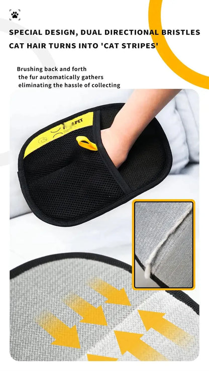 Animal hair glove Electrostatic gloves Two-way brush pet hair removal glove for cats dogs clothes furniture  electrostatic