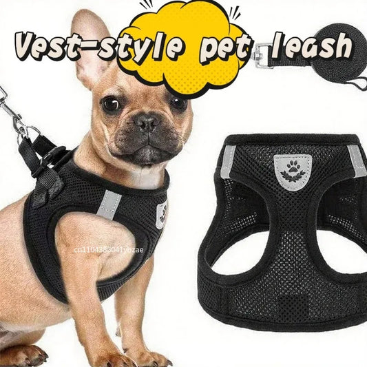 Cat Harness Vest Walking Lead Leash for Puppy Dogs Collar Polyester Adjustable Mesh Dog Harness for Small Medium Pet Accessories
