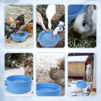 Auto Constant Temperature Heated Pet Bowl, 2-in-1 Food & Water Warmer for Cats Dogs Winter Keep Warm Bowl