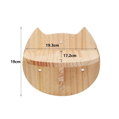 Cat Wall Hiding House Hammock Climbing Shelves Moon Perches Bed Ladder Solid Wood Steps For Activity Indoor Cats Wall Furniture