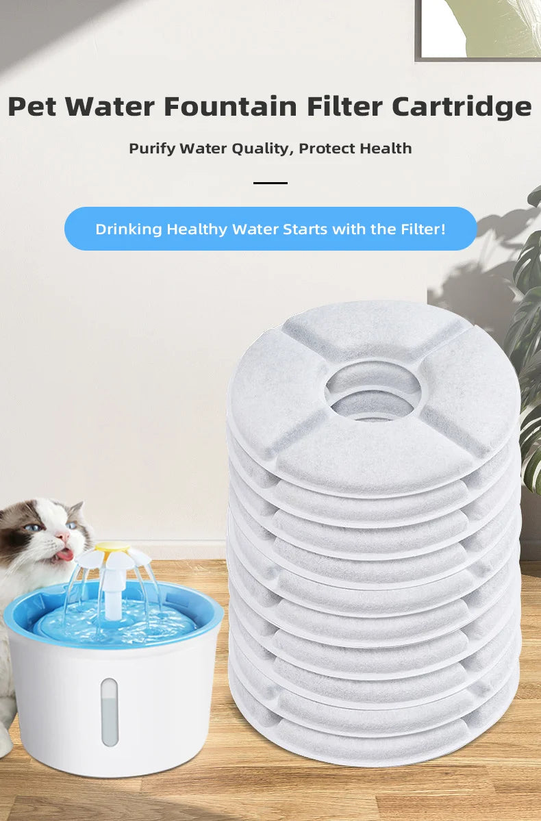 Cat Water Fountai Little Flower Water Fountain Filter Cartridge, Original Fit, Deep Purification for Pet's Healthy Water Intake