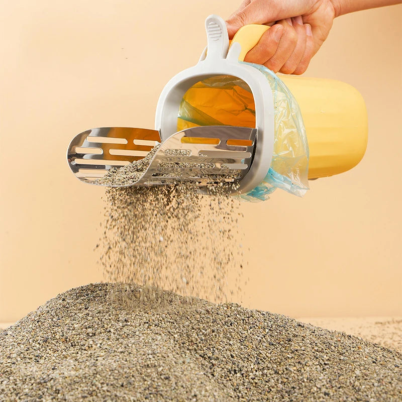 New Cat Litter Shovel Scoop with Refill Bag for Pet Filter Clean Toilet Garbage Picker Cat Supplies Cat Litter Box Self Cleaning