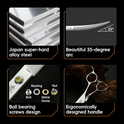 Fenice High-grade JP440C Alloy Steel 7.0/7.5 inch Pet Grooming Scissors Dog Hair Cutting Shears Tool for Pet Groomer Beautician