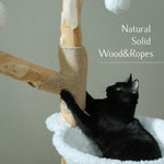 Large Cat Tree Tower with Sisal Scratching Post Wicker Basket Bed Flower Cat Condo Indoor Modern Cat Furniture Cat Accessories - shimendi