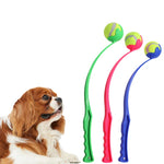 Pet Throwing Stick Toy - Interactive Ball Launcher for Dogs Cats Training, Fetch Game with Rubber Balls - shimendi