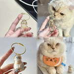 Ginger Cat Keychain Pendant Backpack Siamese Calico Hair - shimendi
