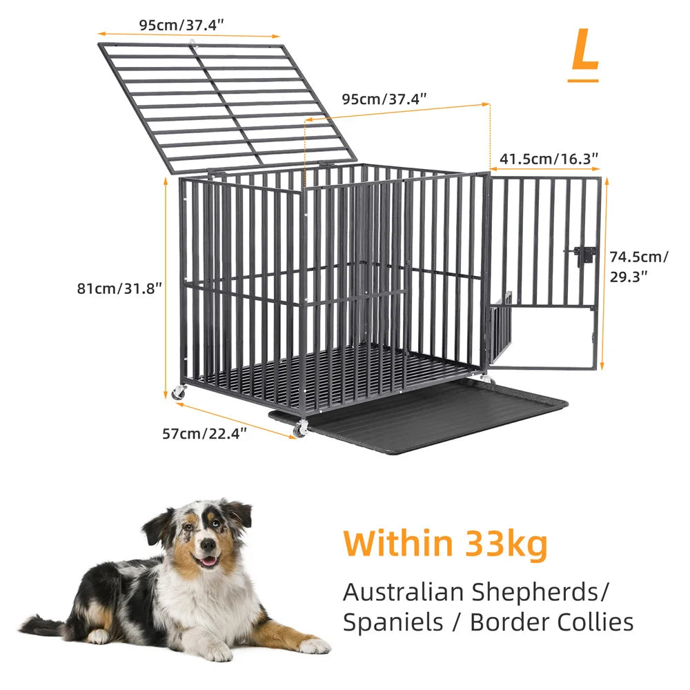 XXL Large Heavy Duty Dog Crate Strong Pet Cage Tear