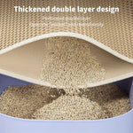 1Pc Large Size Cat Litter Mat-Advanced Honeycomb Double Layer Design,Urine Waterproof,Easy Cleaning,Scatter Control,Stay Clean - shimendi