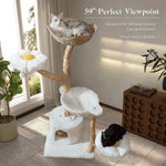 Large Cat Tree Tower with Sisal Scratching Post Wicker Basket Bed Flower Cat Condo Indoor Modern Cat Furniture Cat Accessories - shimendi